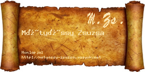 Mátyássy Zsuzsa névjegykártya